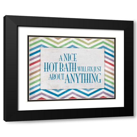 Chevron Bath B Black Modern Wood Framed Art Print with Double Matting by Grey, Jace