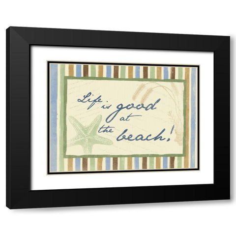 Beach A Black Modern Wood Framed Art Print with Double Matting by Grey, Jace