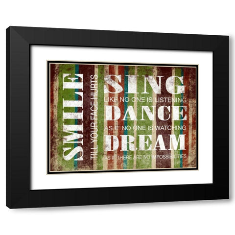 Smile Inspirational Black Modern Wood Framed Art Print with Double Matting by Grey, Jace
