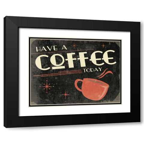 Retro Coffee A Black Modern Wood Framed Art Print with Double Matting by Grey, Jace
