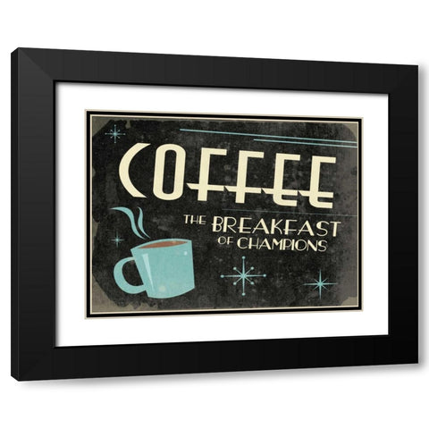 Retro Coffee B Black Modern Wood Framed Art Print with Double Matting by Grey, Jace