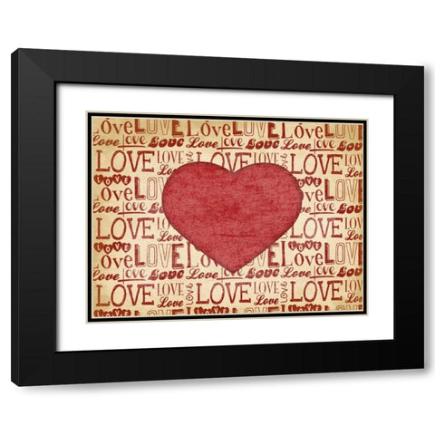 Love Black Modern Wood Framed Art Print with Double Matting by Grey, Jace