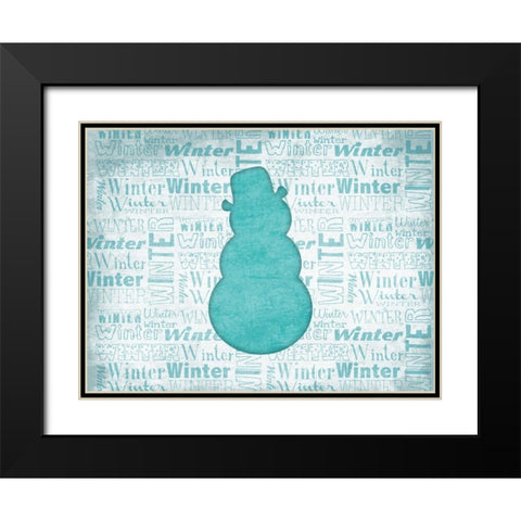Snowman Black Modern Wood Framed Art Print with Double Matting by Grey, Jace