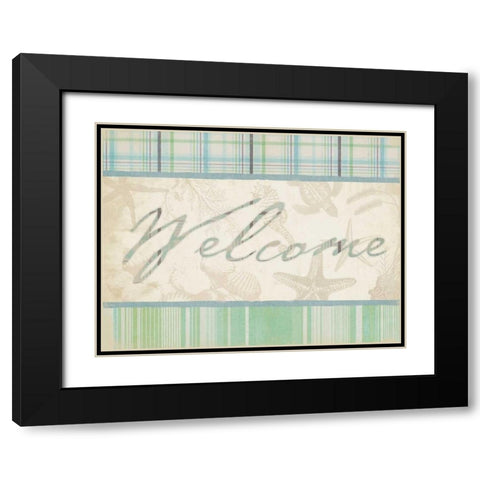 Welcome Black Modern Wood Framed Art Print with Double Matting by Grey, Jace
