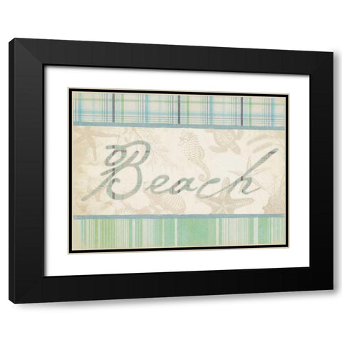 Beach Black Modern Wood Framed Art Print with Double Matting by Grey, Jace