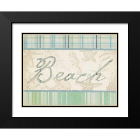 Beach Black Modern Wood Framed Art Print with Double Matting by Grey, Jace