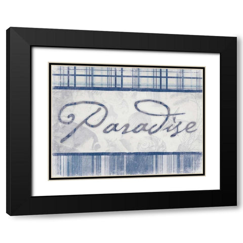 Paradise in Navy Black Modern Wood Framed Art Print with Double Matting by Grey, Jace