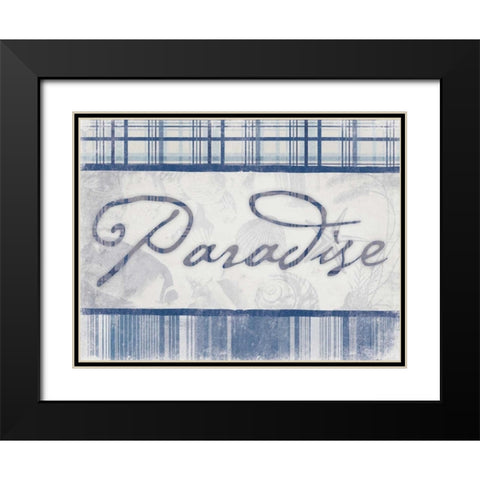 Paradise in Navy Black Modern Wood Framed Art Print with Double Matting by Grey, Jace