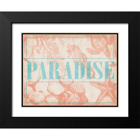 Paradise Shells Black Modern Wood Framed Art Print with Double Matting by Grey, Jace