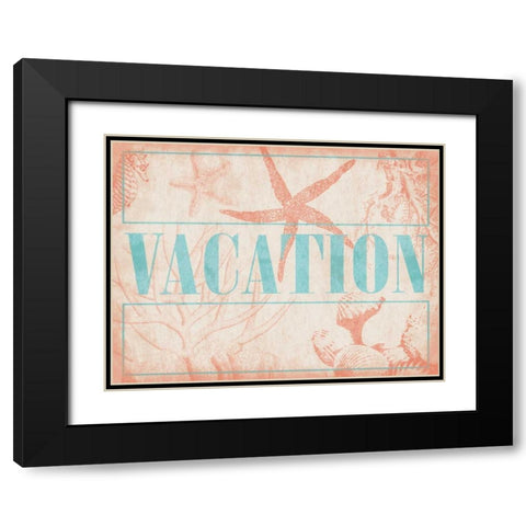 Vacation Shells Black Modern Wood Framed Art Print with Double Matting by Grey, Jace