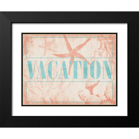 Vacation Shells Black Modern Wood Framed Art Print with Double Matting by Grey, Jace