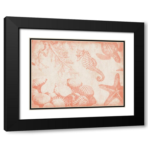Sea Life in Beige 1 Black Modern Wood Framed Art Print with Double Matting by Grey, Jace