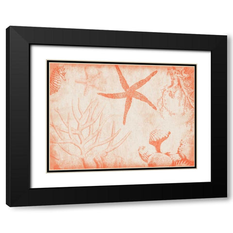 Sea Life in Tangerine 2 Black Modern Wood Framed Art Print with Double Matting by Grey, Jace