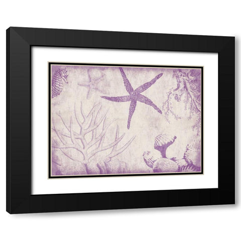 Sea Life in Plum 2 Black Modern Wood Framed Art Print with Double Matting by Grey, Jace