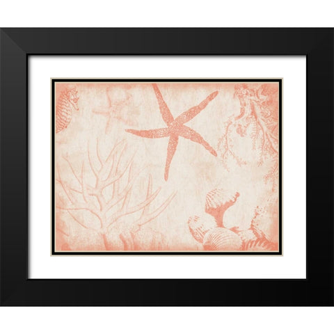 Sea Life in Beige 2 Black Modern Wood Framed Art Print with Double Matting by Grey, Jace