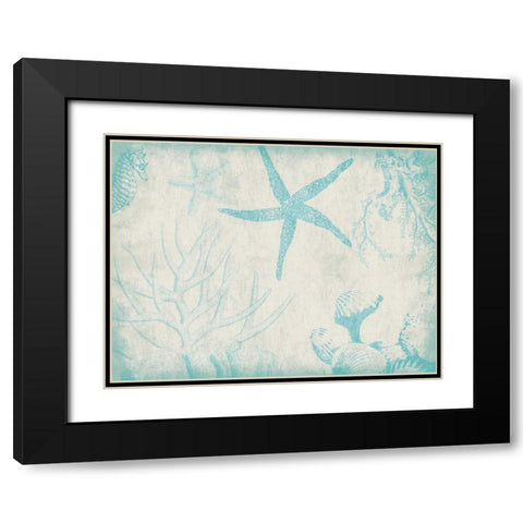 Sea Life in Aqua 2 Black Modern Wood Framed Art Print with Double Matting by Grey, Jace