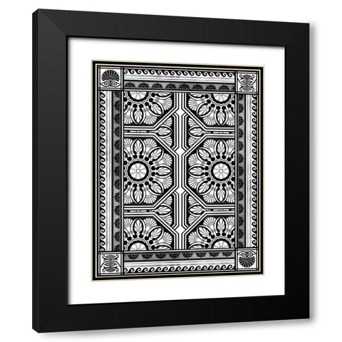 Patterns D Black Modern Wood Framed Art Print with Double Matting by Grey, Jace