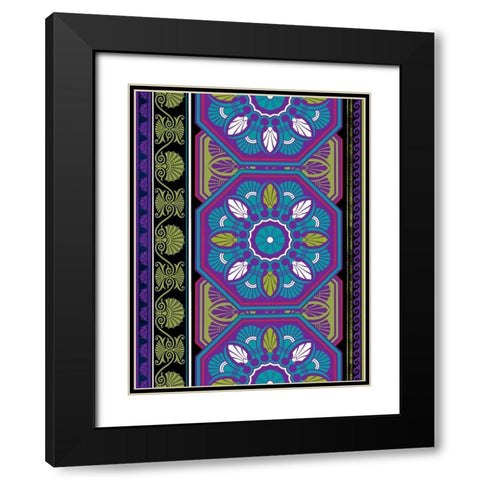 Patterns J2 Black Modern Wood Framed Art Print with Double Matting by Grey, Jace