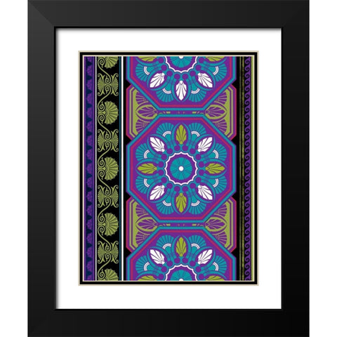 Patterns J2 Black Modern Wood Framed Art Print with Double Matting by Grey, Jace