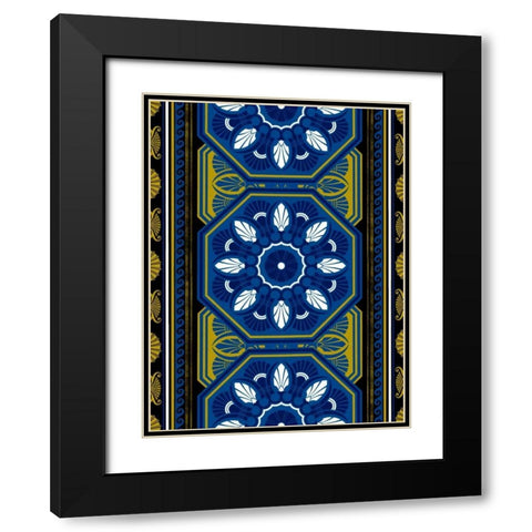 Patterns J4 Black Modern Wood Framed Art Print with Double Matting by Grey, Jace