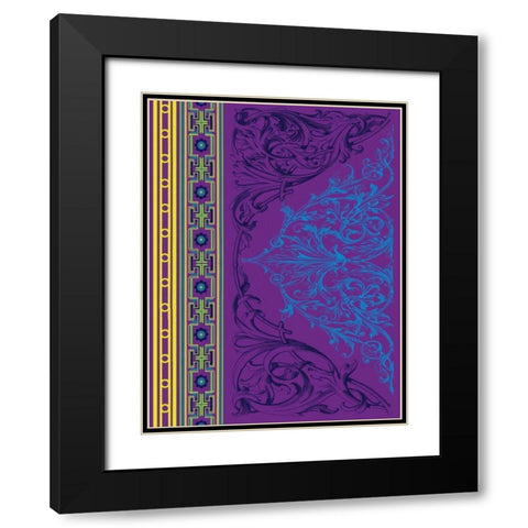 Patterns M3 Black Modern Wood Framed Art Print with Double Matting by Grey, Jace