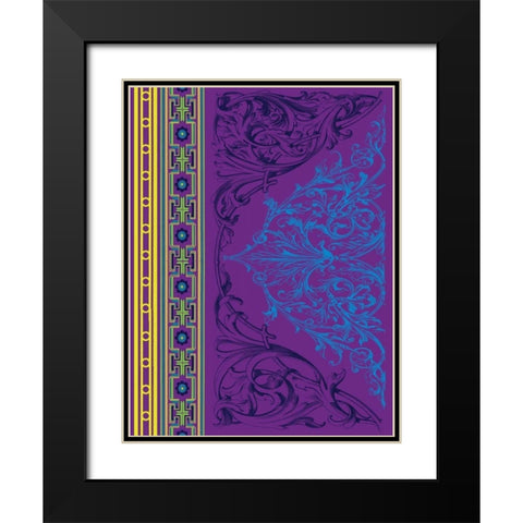 Patterns M3 Black Modern Wood Framed Art Print with Double Matting by Grey, Jace