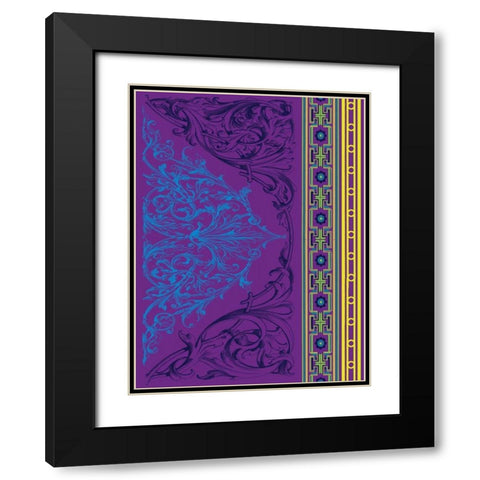 Patterns M4 Black Modern Wood Framed Art Print with Double Matting by Grey, Jace