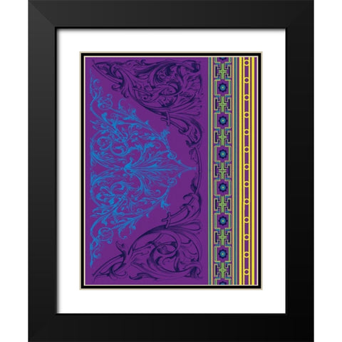 Patterns M4 Black Modern Wood Framed Art Print with Double Matting by Grey, Jace