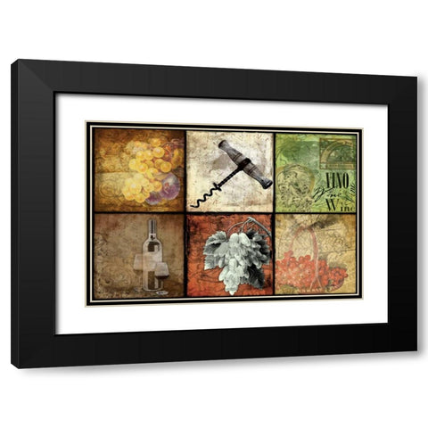 Wine Patch Black Modern Wood Framed Art Print with Double Matting by Grey, Jace