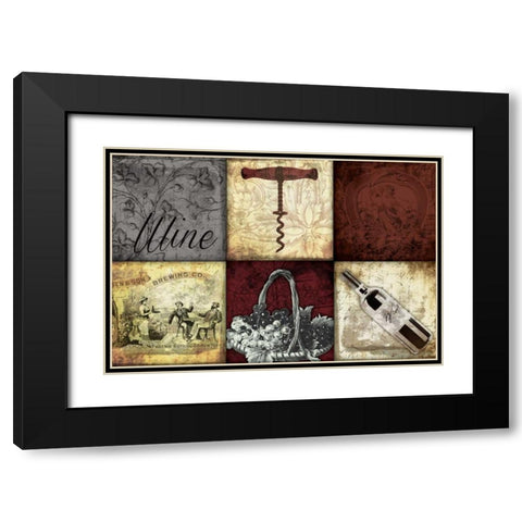 Wine Patch Black Modern Wood Framed Art Print with Double Matting by Grey, Jace