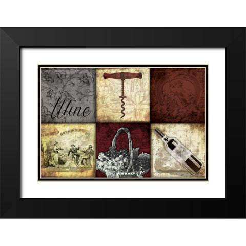 Wine Patch Black Modern Wood Framed Art Print with Double Matting by Grey, Jace