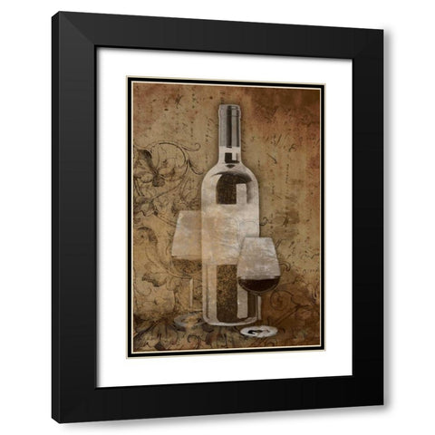 Wine Black Modern Wood Framed Art Print with Double Matting by Grey, Jace