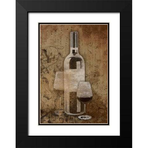 Wine Black Modern Wood Framed Art Print with Double Matting by Grey, Jace