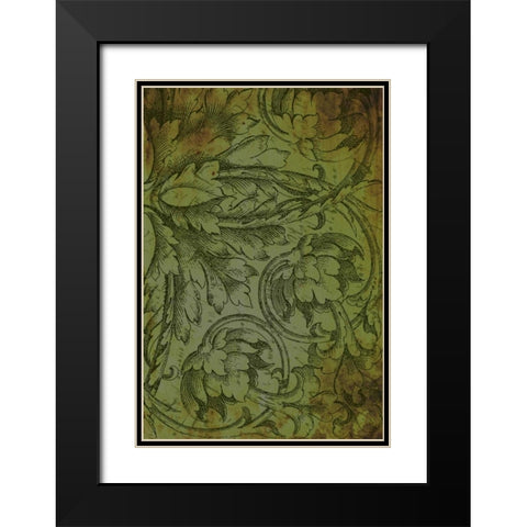 Pattern H Black Modern Wood Framed Art Print with Double Matting by Grey, Jace