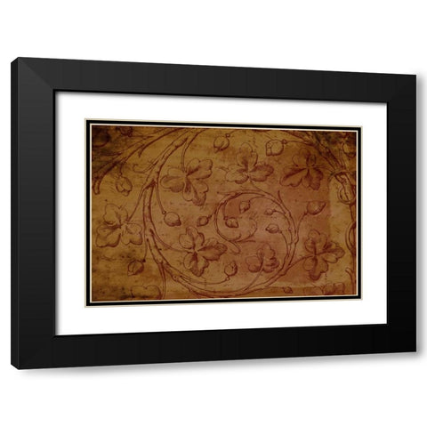 Pattern J Black Modern Wood Framed Art Print with Double Matting by Grey, Jace