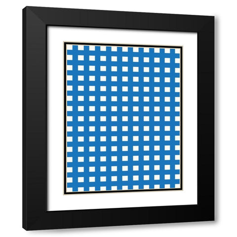 Patterns Blue Black Modern Wood Framed Art Print with Double Matting by Grey, Jace