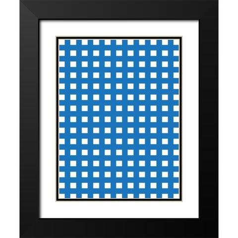 Patterns Blue Black Modern Wood Framed Art Print with Double Matting by Grey, Jace