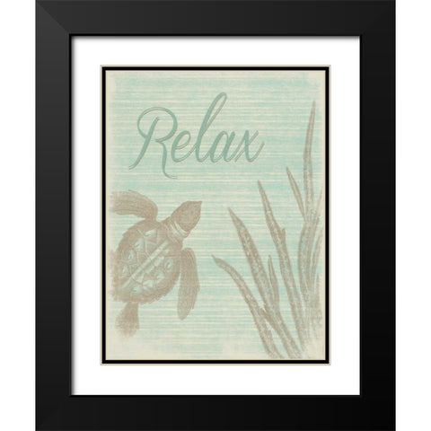 Relax Black Modern Wood Framed Art Print with Double Matting by Grey, Jace