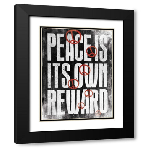 Peace G Black Modern Wood Framed Art Print with Double Matting by Grey, Jace