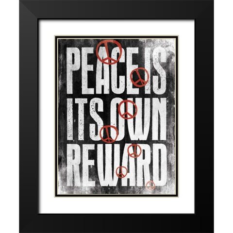 Peace G Black Modern Wood Framed Art Print with Double Matting by Grey, Jace