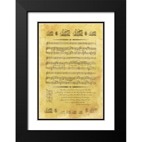 Music Sheet Black Modern Wood Framed Art Print with Double Matting by Grey, Jace