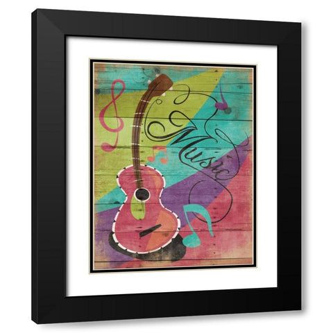Music Black Modern Wood Framed Art Print with Double Matting by Grey, Jace