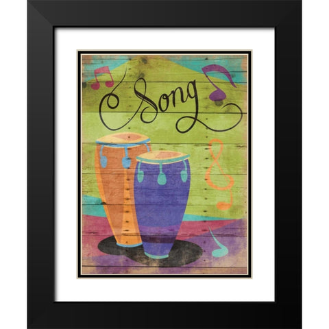 Song Black Modern Wood Framed Art Print with Double Matting by Grey, Jace