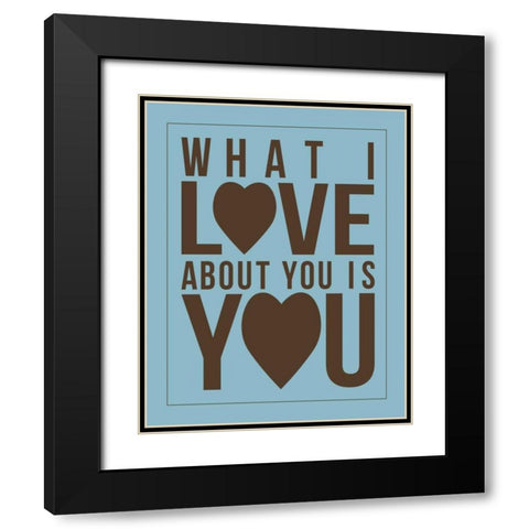 Text A3 Black Modern Wood Framed Art Print with Double Matting by Grey, Jace