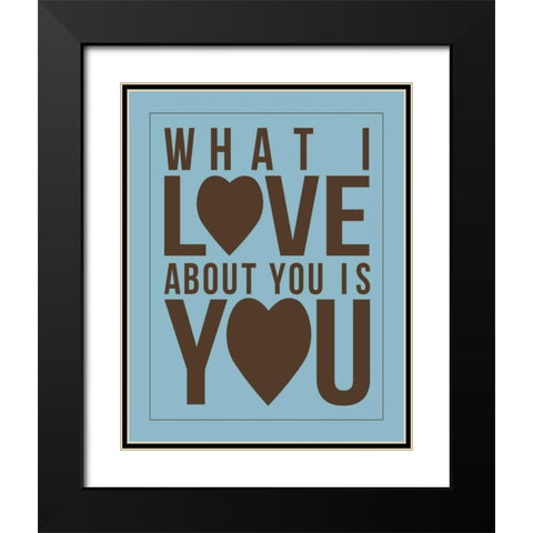 Text A3 Black Modern Wood Framed Art Print with Double Matting by Grey, Jace
