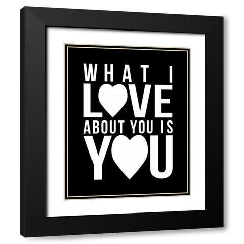 Text D2 Black Modern Wood Framed Art Print with Double Matting by Grey, Jace