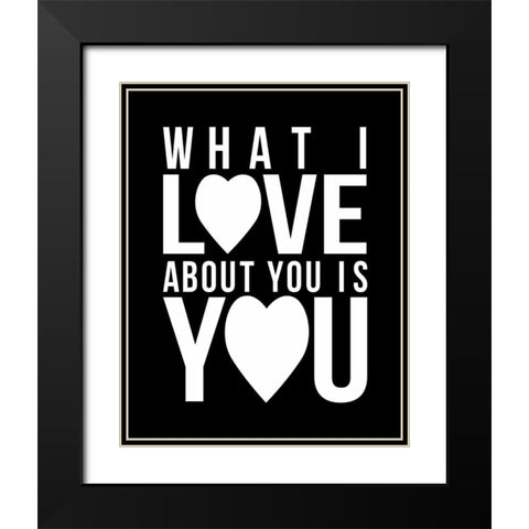 Text D2 Black Modern Wood Framed Art Print with Double Matting by Grey, Jace