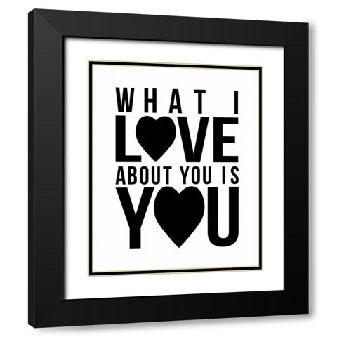 Text D Black Modern Wood Framed Art Print with Double Matting by Grey, Jace