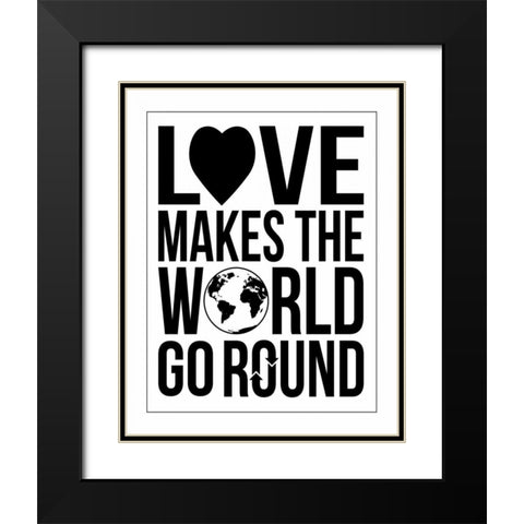 World Go Round 2 Black Modern Wood Framed Art Print with Double Matting by Grey, Jace