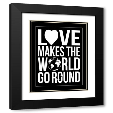 World Go Round Black Modern Wood Framed Art Print with Double Matting by Grey, Jace